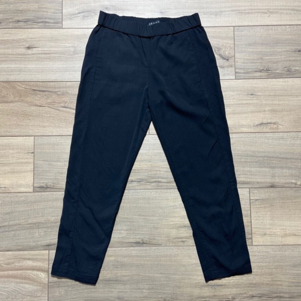 Theory Womens Korene R Debut Pants Size P/TP Black Made in USA Some Stretch